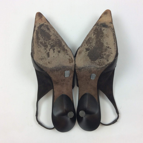 Donald Pliner Heels Size 6.5 Dark Brown Slingback - Picture 7 of 7